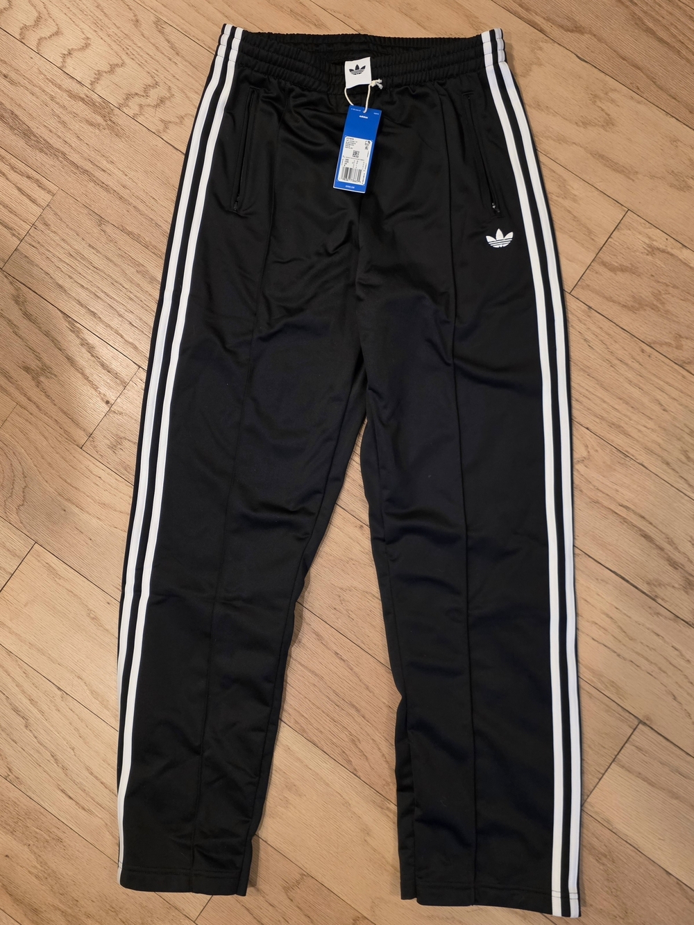 adidas Black Joggers with White Side Stripes